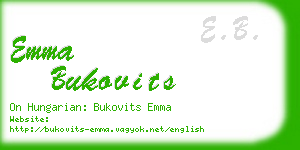 emma bukovits business card